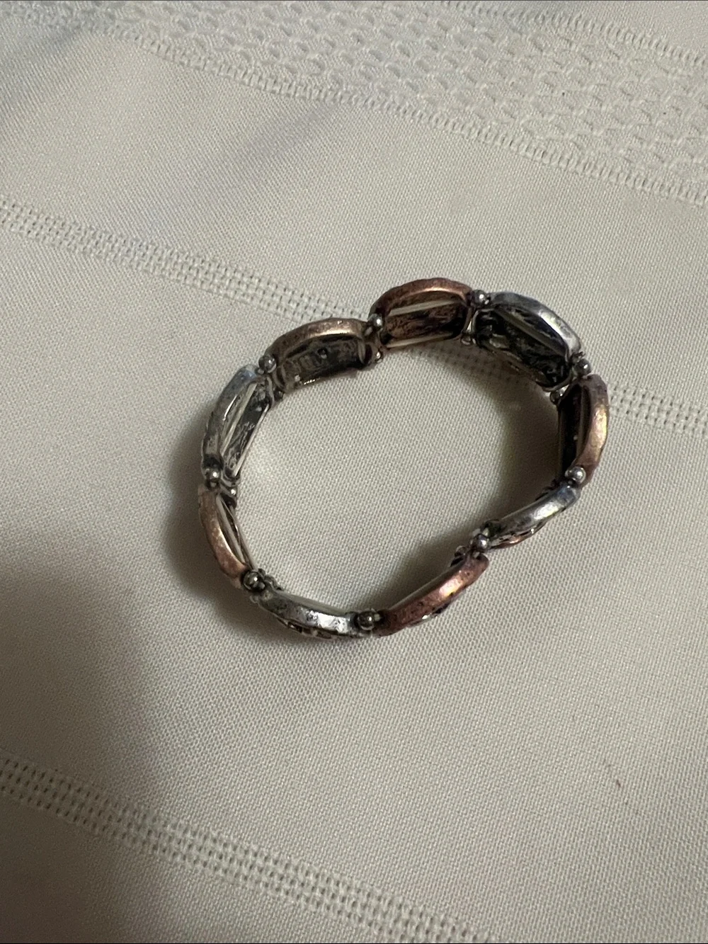 Love, Hope, Faith Mixed Metal Stretch Bracelet